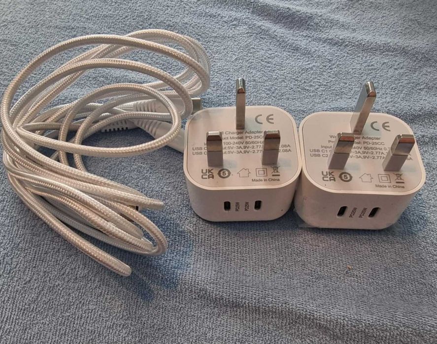 2-pak 25 W ładowarka USB C szybka ładowarka z kablem