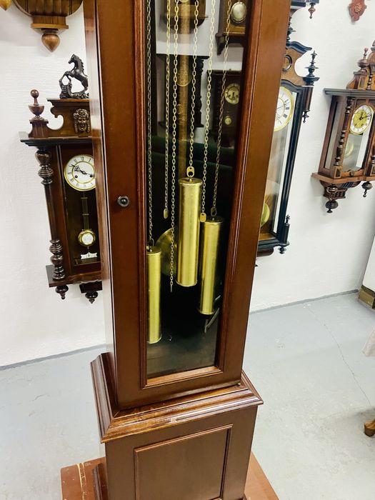 Piekny kwadransowy francuski zegar podłogowy 218 cm  8 strun gongi