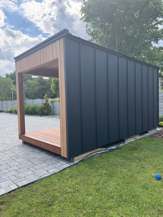 Powystawowa Sauna, Drewno egzotyczne, Piec 12kw, audio, led