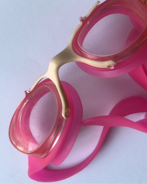 Okularki dziecięce do pływania Tribord (Decathlon), różowe