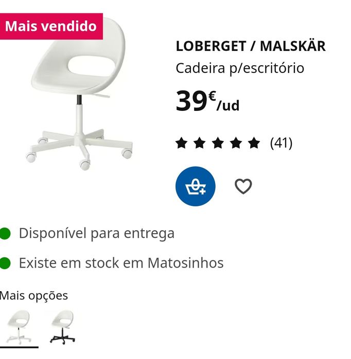 Cadeira IKEA Adulto secretária giratória