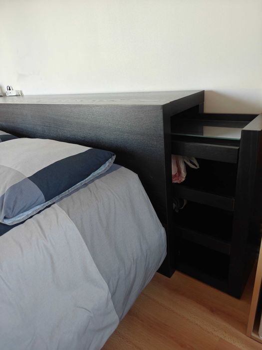 Estrutura de cama IKEA Malm 160x200 com cabeceiras embutidas