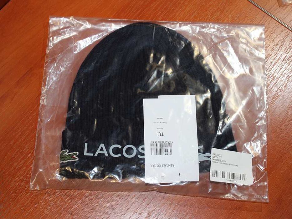 Lacoste Men's Knit Wool Beanie RB0001 00 166 шапка оригінал шерстяна