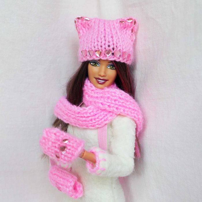Зимний хендмейд образ одежда для куклы Барби Кошечка