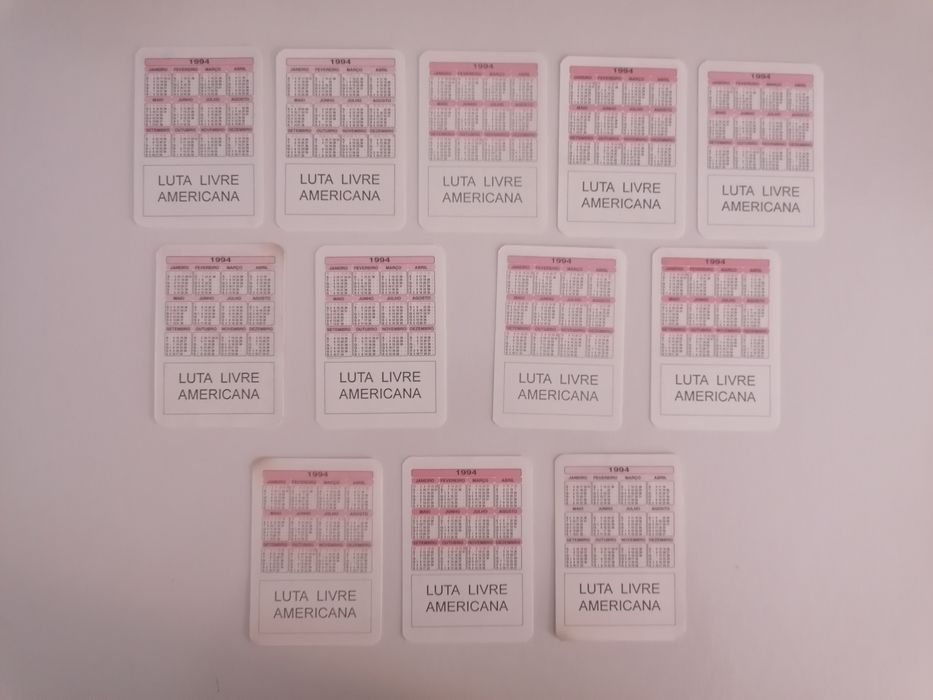 Conjunto de 12 calendários do Wrestling do ano de 1994