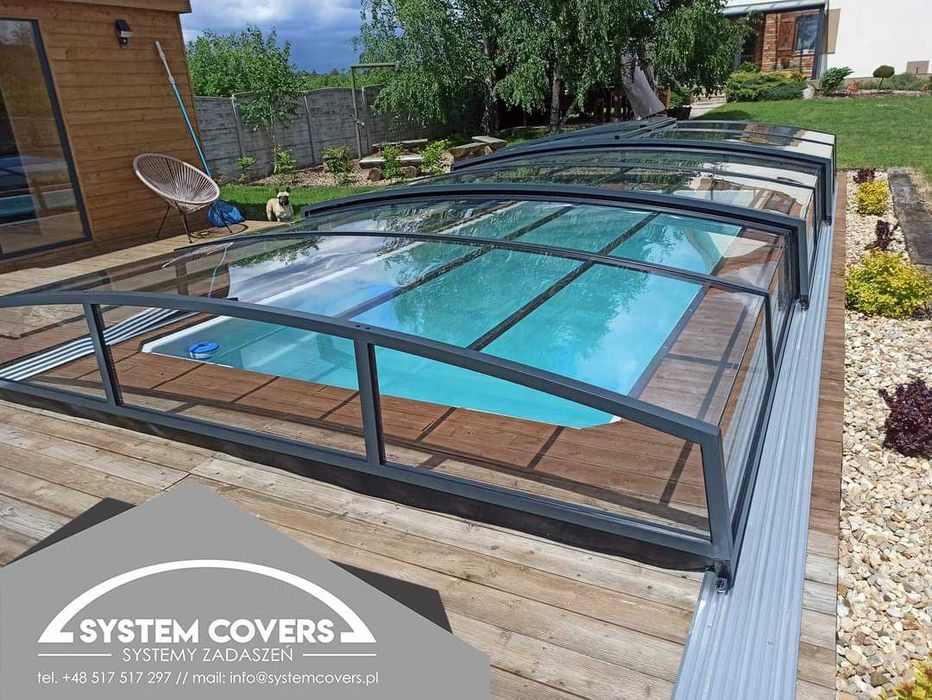 Zadaszenie basenowe, basenu, 370x790x80 cm , System Covers