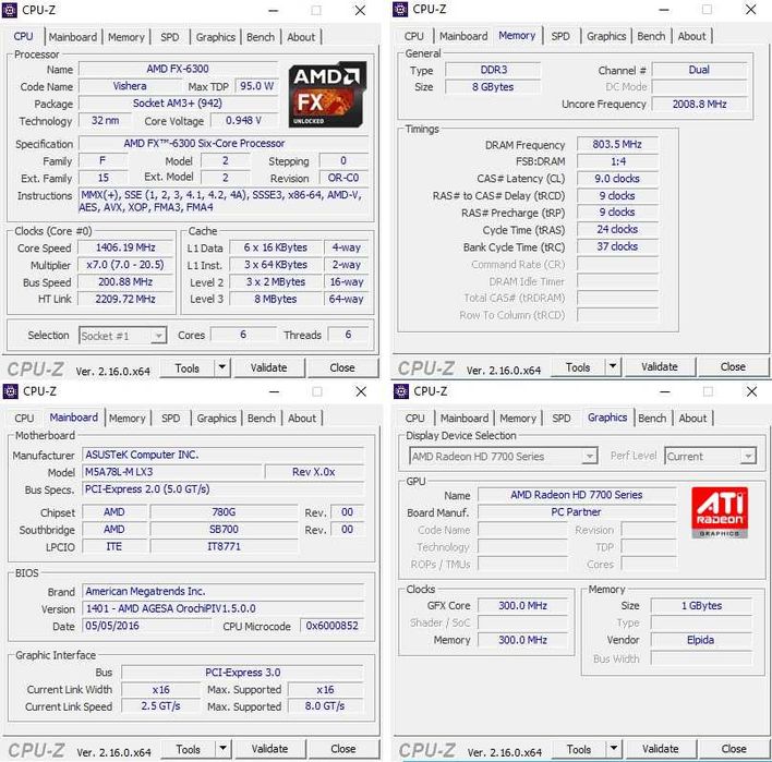 Компьютер FX 6300 RAM 8Gb SSD 240GB Hdd 500Gb Radeon HD 7770