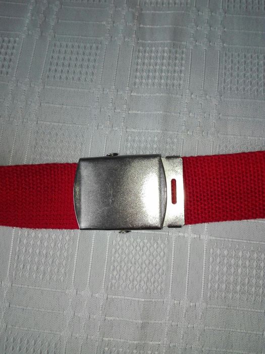 Pasek męski czerwony 112cm, jak nowy