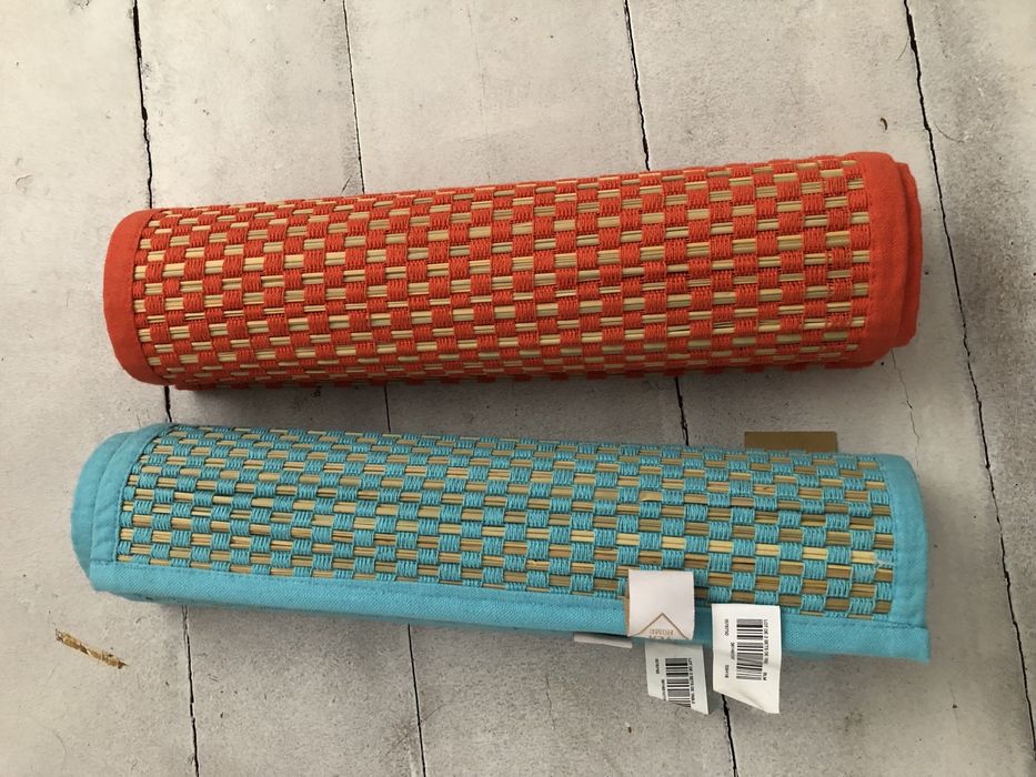 Plecione podkladki na stół pomarańczowe 2 szt set komplet NOWE