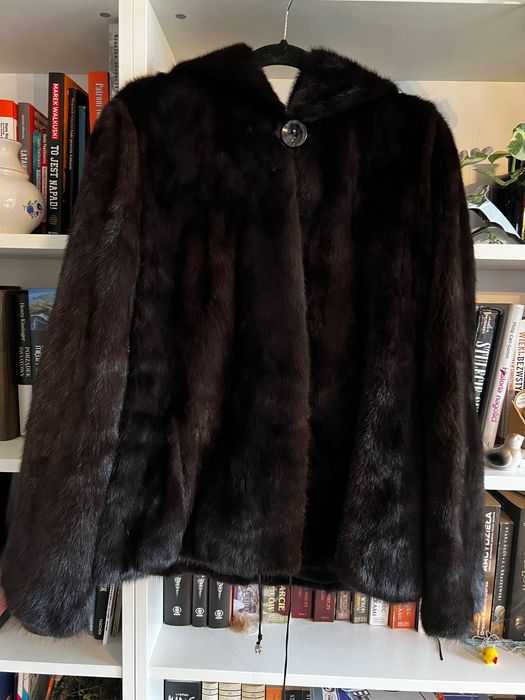 R&J Luxury luksusowa kurtka futro z kapturem z norek M/L nowa 2000Euro