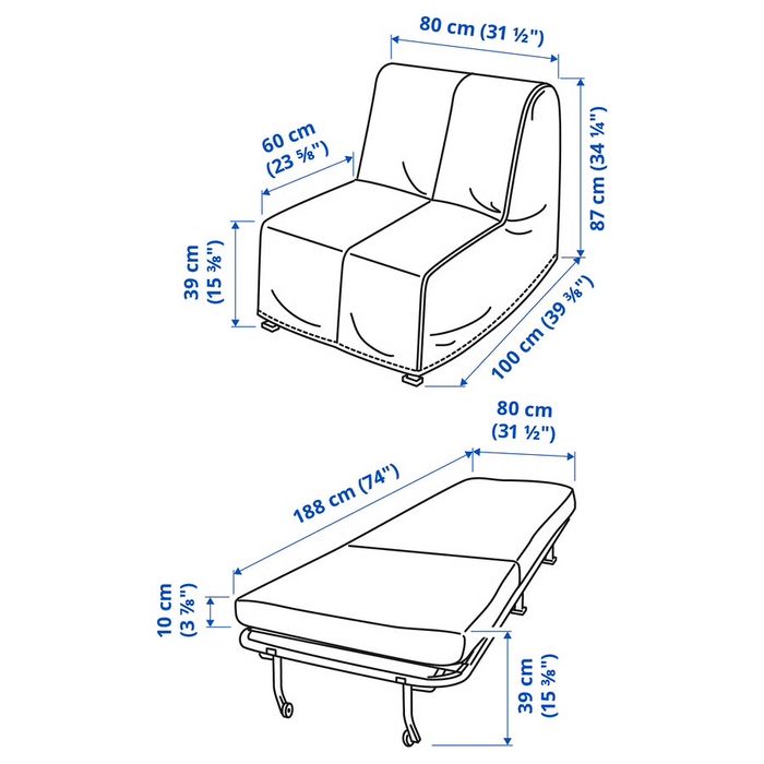 Fotel rozkladany Ikea żółty
