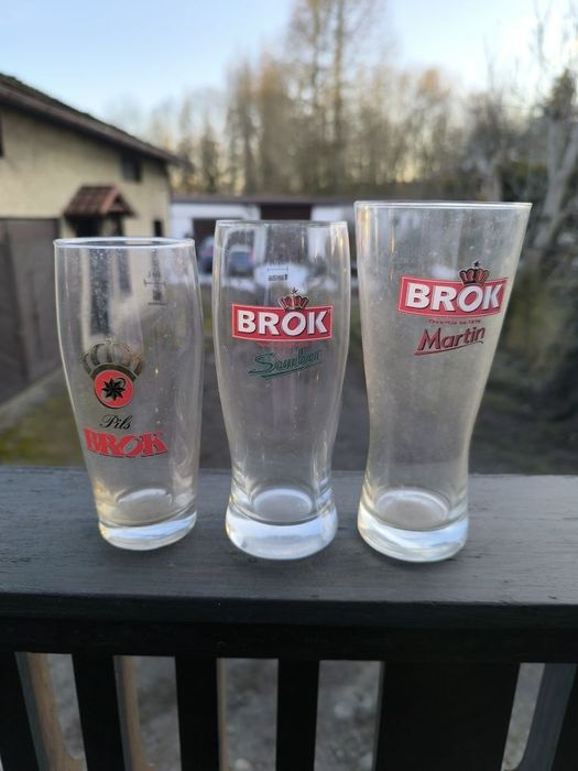 Szklanki do piwa i napoi Brok, browar Strzelec,Rybnicki,  Coca-Cola