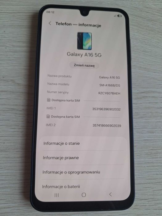 Telefon Samsung A16 5g 4/128 gb Android 16 SM-A166B/DS Dual Sim