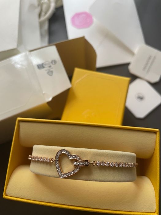 Swarovski- różowe złoto bransoletka