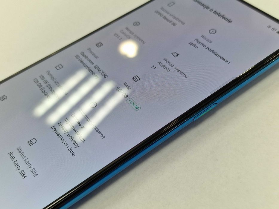 Oppo Reno5 5G Dual SIM/ 8GB/ 128GB/ Astral Blue/ Grade A-/ Gwarancja
