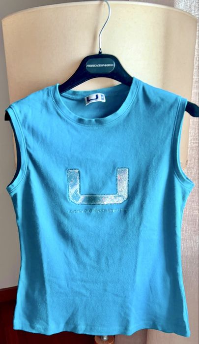 T shirt azul turquesa Adolfo Dominguez