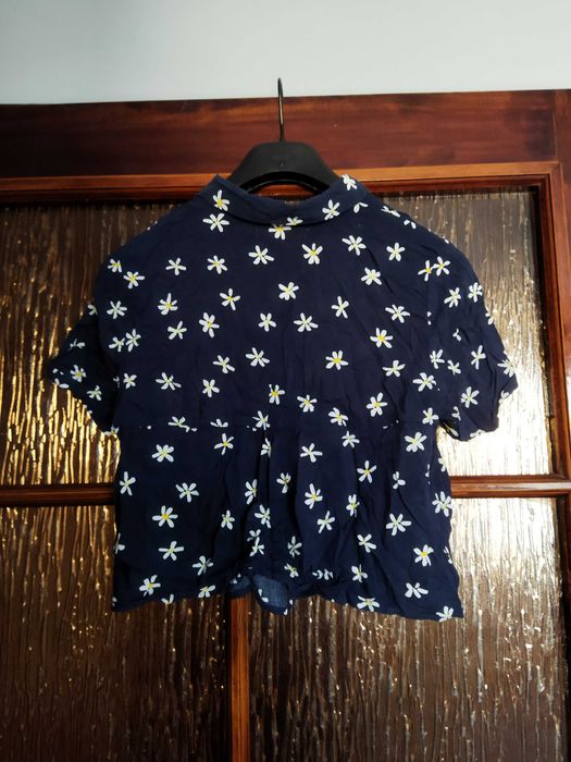 Bluzka koszula damska pull&bear 36 lato krótka wzór kwiaty łączka