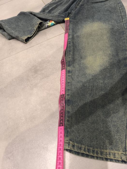 140/146 szerokie spodnie jeansowe skate drip modne