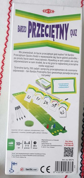Bardzo przeciętny quiz, gra rodzinna, quiz, zabawa, Tactic