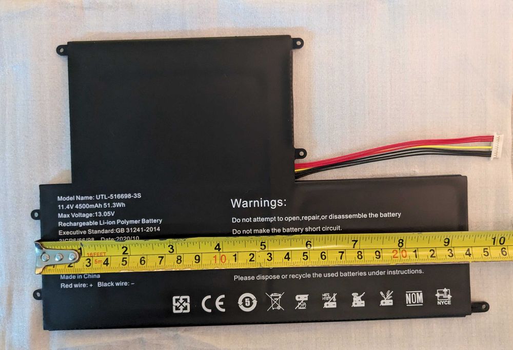 Bateria UTL - 5 1 6 6 9 8 - 3 S para computador portátil