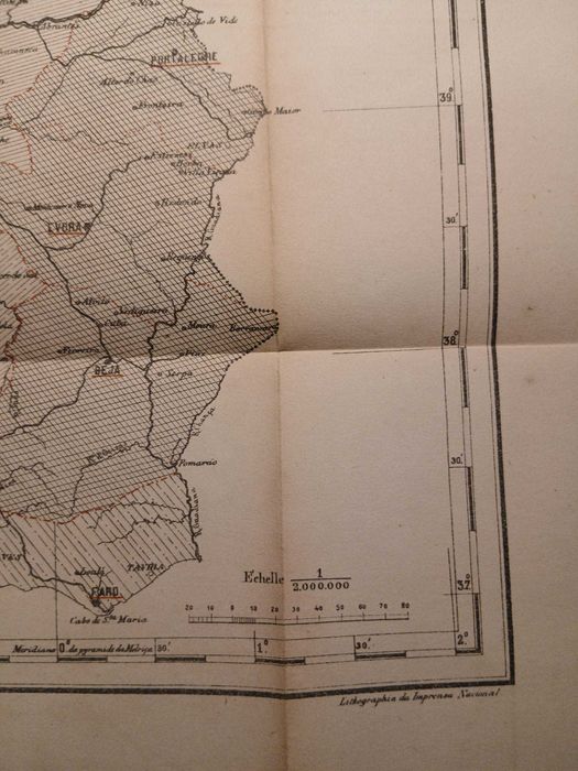 Mapa Portugal - Carte Indiquant la valeur de la Production Agricole