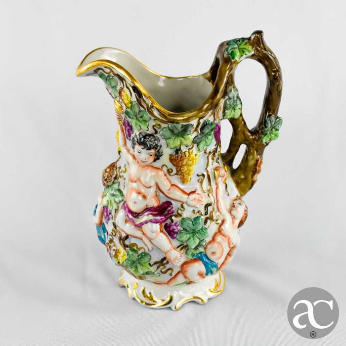 Jarro porcelana espanhola Salvador Mallol, anos 1950 a 1970