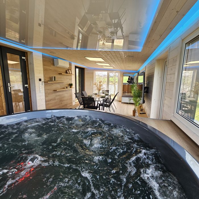 Dom 70m² mobilny na kołach  Wyposażony Nowy  + taras z jacuzzi