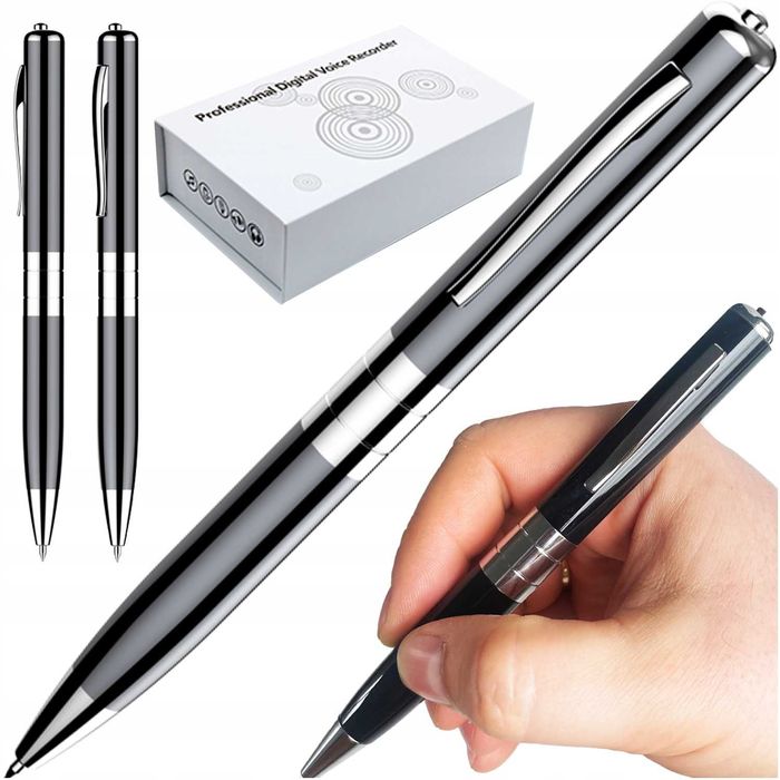 Dyskretny Dyktafon Szpiegowski w Długopisie - Nagrywaj do 15H + 8GB