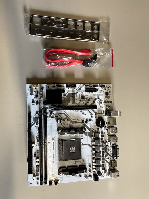 Płyta główna B450 AM4-A mATX Biała White Edition DDR4 M.2 HDMI Nowa (7131)