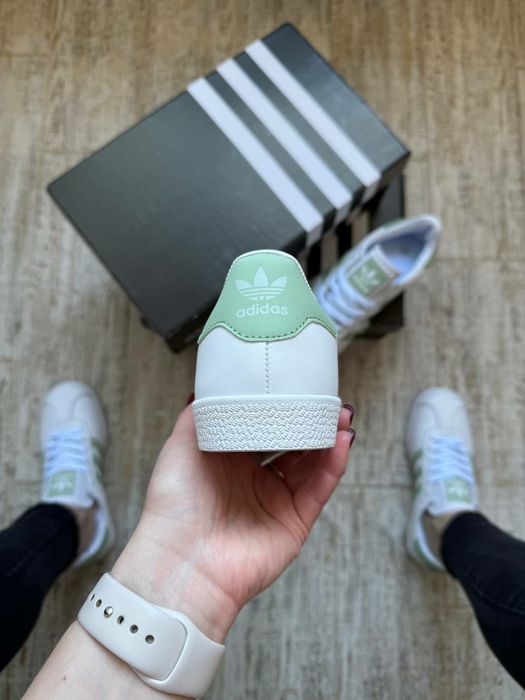 36,38,41 Кросівки Жіночі Adidas Gazelle White Green / Женские Кроссовки