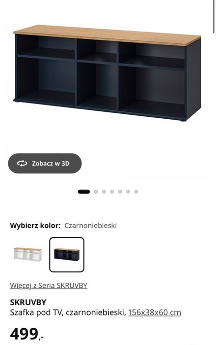 Szafka pod tv Skruvby czarnoniebieska ikea