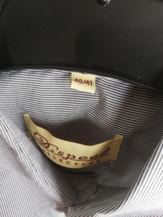 R. 40 41 biało szara koszula męska długi rękaw