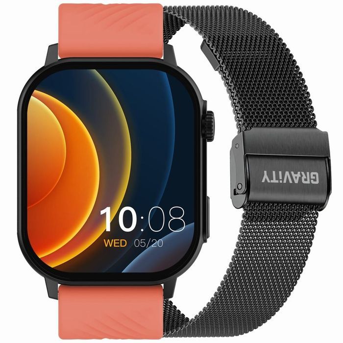 Smartwatch Gravity GT15-3 Czerwony Pasek  + Czarna Bransoleta
