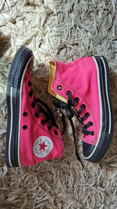 Converse all star rosa choque/pink high top double tongue - vintage