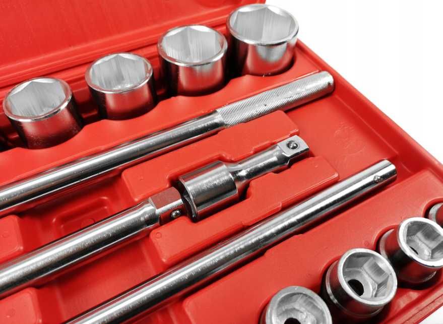 KLUCZE NASADOWE 21PCS 3/4" 19-50mm 6-kątne zestaw