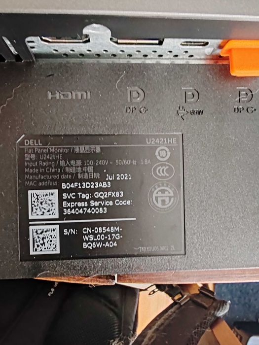 [PEÇAS] Monitor Dell 23.8" U2421HE