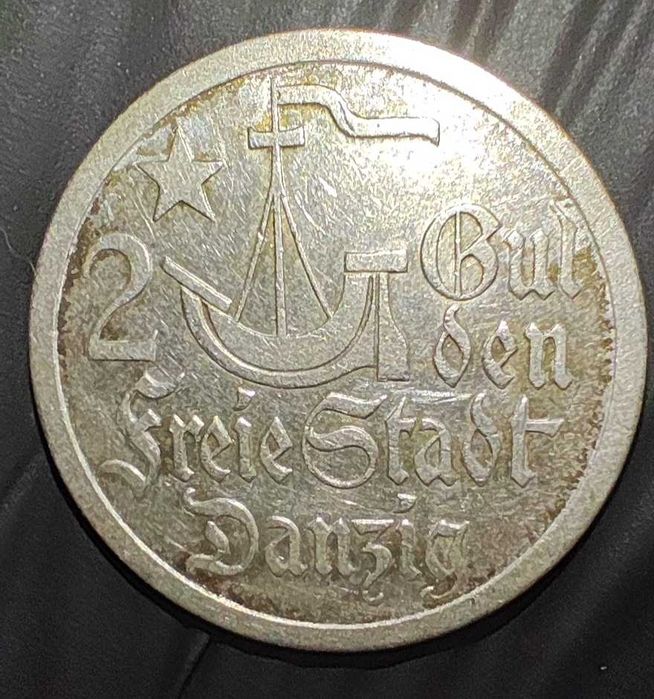 Srebrna moneta: 2 guldeny 1923, Wolne Miasto Gdańsk