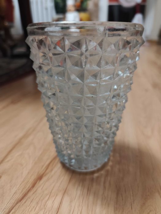 Lodowy grys wazon loft grube szkło Niemen