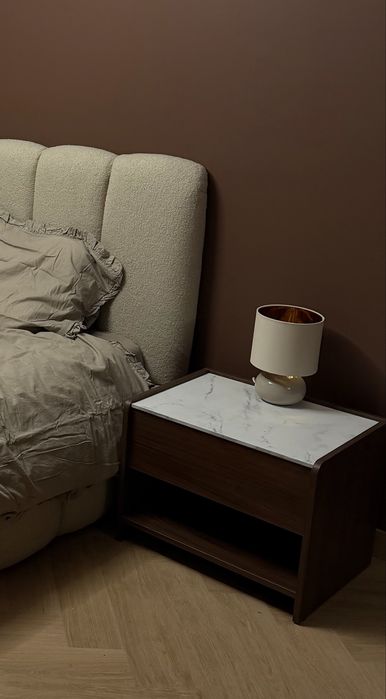 2 szafki nocne orzech villa, Marmur Crystal marki Lectus