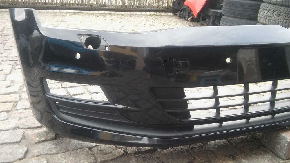 VW Golf 7,VII,5G0,od 13r,zderzak przód,KOMPLET CZARNY=LC9X sprys PDCx4 oryginał