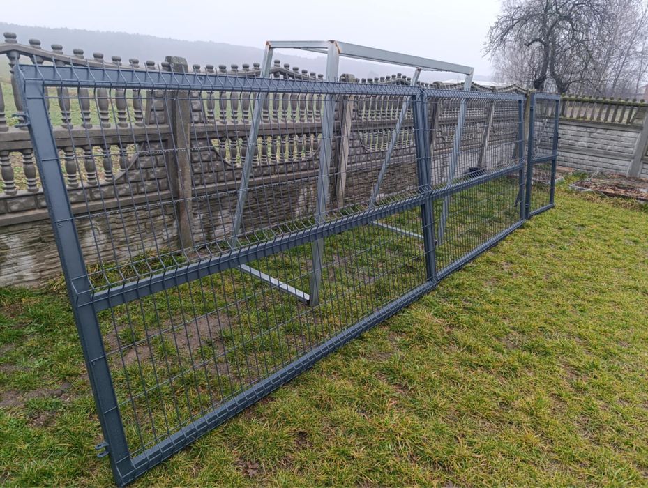 Brama 5m + furtka 1m panelowa ocynk nowa