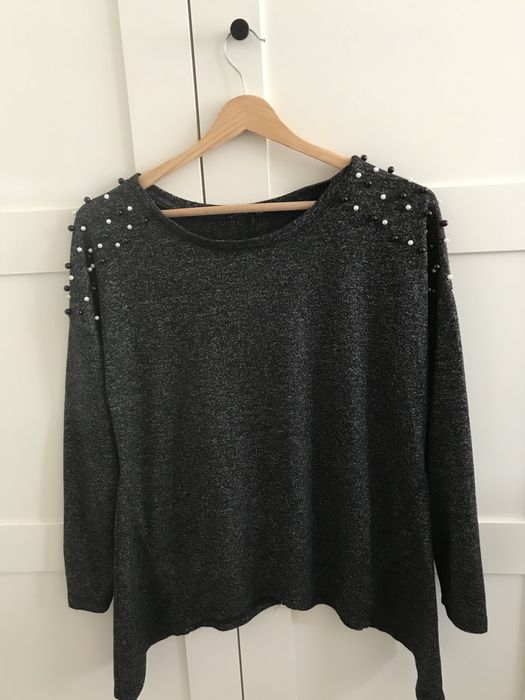 Sweter z perełkami s/m