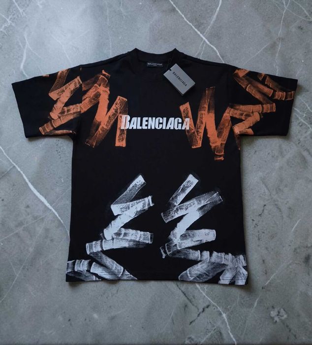 Balenciaga Bawełna S M L XL XXL Czarny Męski T-shirt