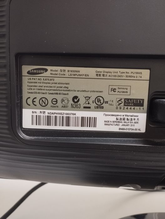 Monitor Samsung B1930 NW