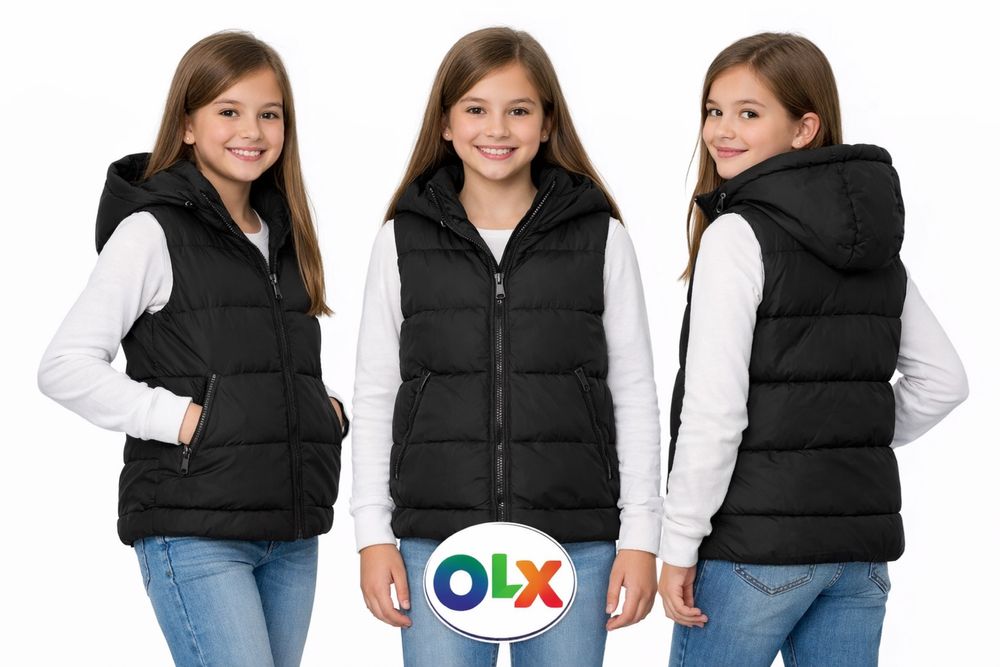 Colete LEFTIES 9-10 Anos Preto com Capuz – Acolchoado