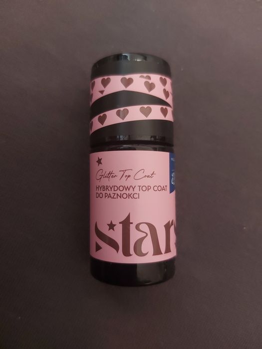 glitter top coat hybrydowy top coat do paznokci E. Wedel