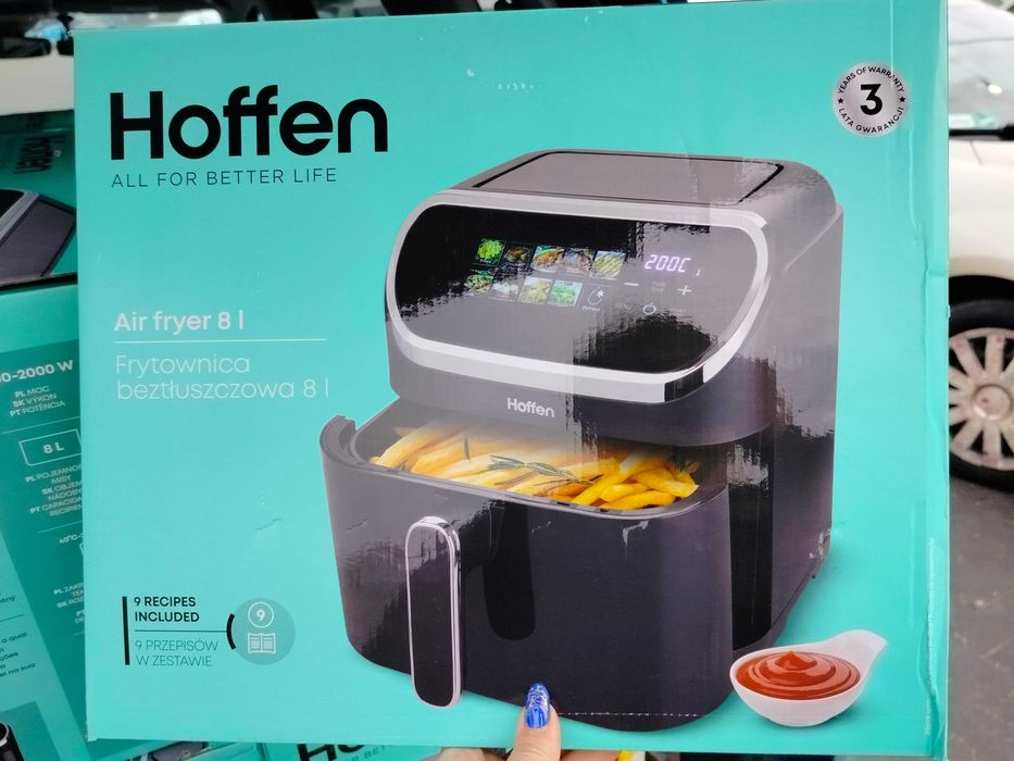 Frytkownica beztłuszczowa air fryer 8l 2000W Hoffen