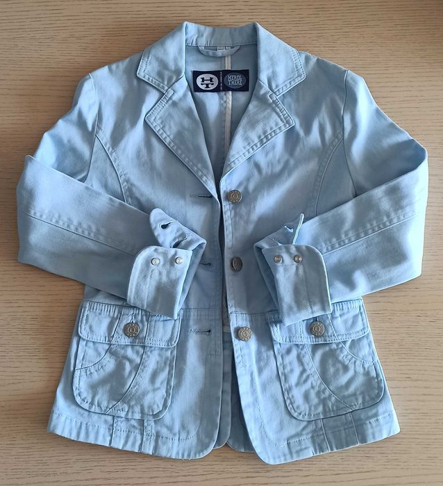 Kurtka, 134, Żakiet błękitny, bawełniany,