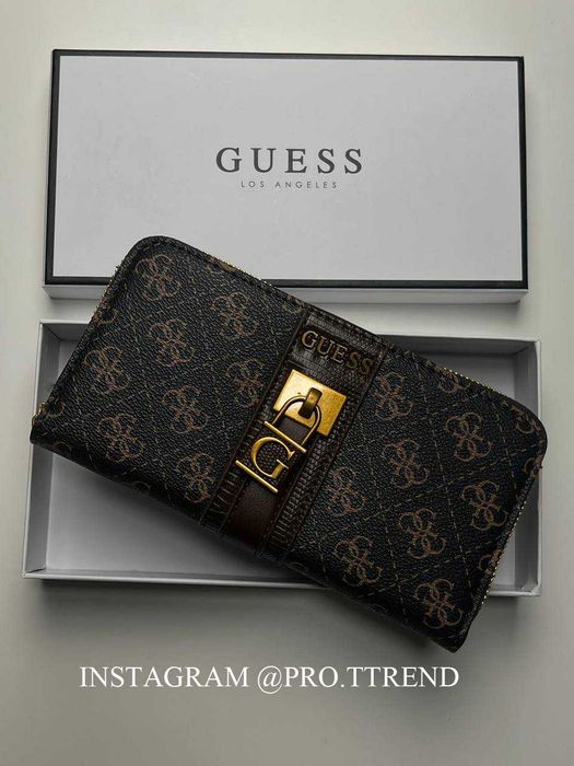 Кошелек Guess, шоколадный кошелек Guess