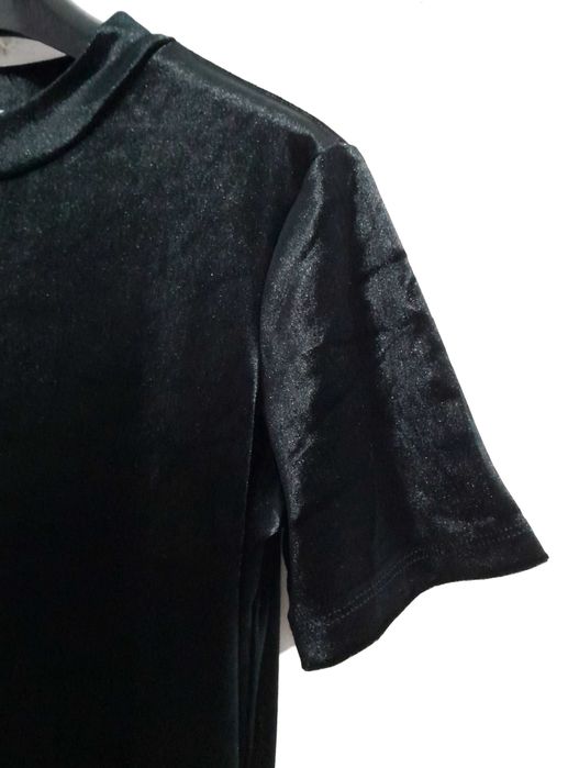 Vestido preto midi de veludo Zara Trafaluc Tam L